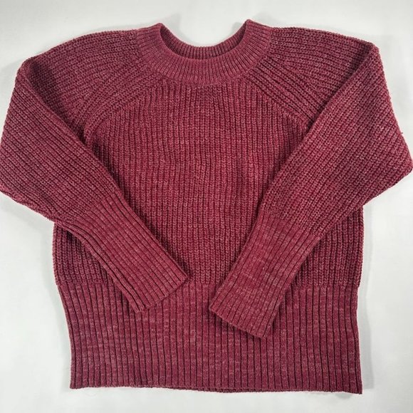 Universal Thread Goods Women Cable Knit Sweater M Red Cropped Pullover Classic - Picture 1 of 9